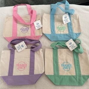 Trader Joe's Mini Pastel Canvas Tote Bag